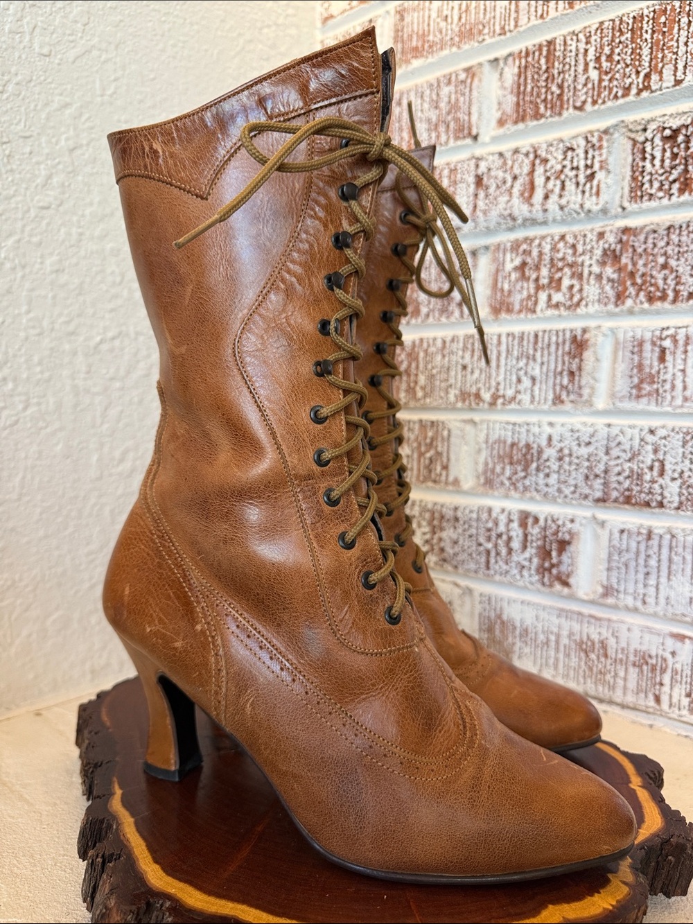 Vintage  leather lace-up Victorian-style boots